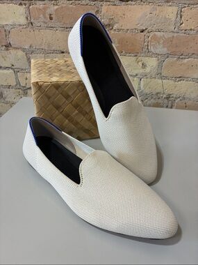 Rothy’s Linen Nude Beige Pointed Flats Loafers. , 7.5
